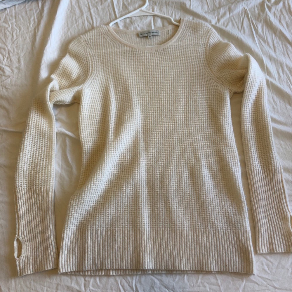 White and warren cashmere cream sweater